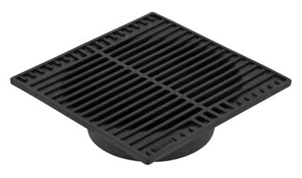 NDS 9" Black Plastic Square Grate, Connects To 6" Spee-D Basin, Pipes, And Fittings
