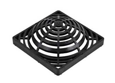 NDS 981, 9" x 9" Square Atrium Grate, Black Plastic