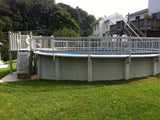 Vinyl Works Canada 8-section base fence kit installed on an above ground pool