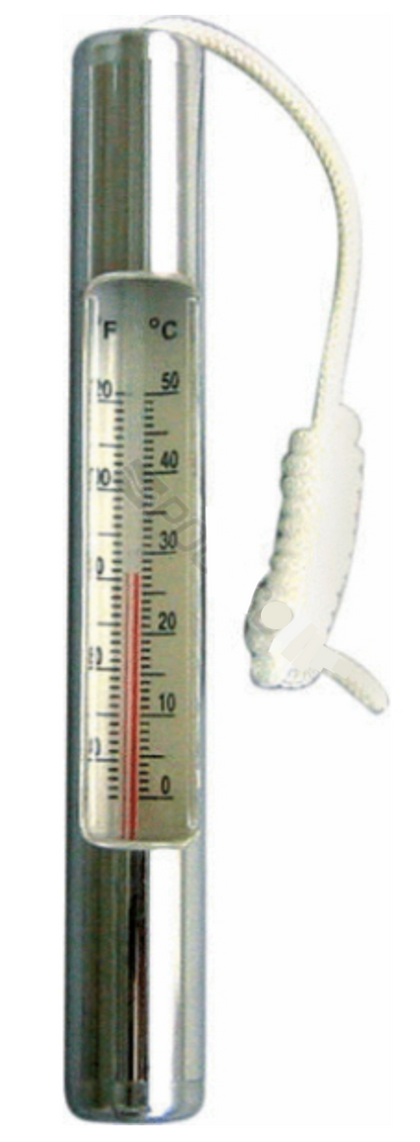 Poolstyle PS088 chrome plated pool thermometer with cord