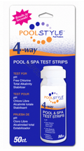 Poolstyle 4-way pool test strips for chlorine, bromine, pH and alkalinity