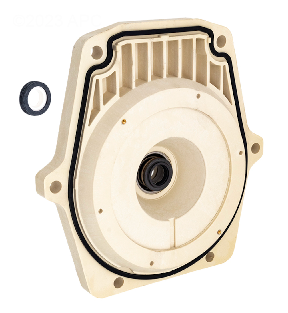 Pentair 350202 IntelliFlo seal plate, rear view showing the molded gasket