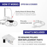 Polaris R0912100 K13 zipper bag showing the zipper closure