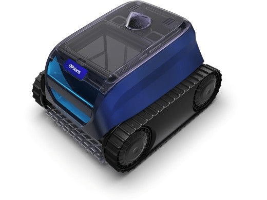 Polaris Freedom SC top view with handle and transparent canister lid