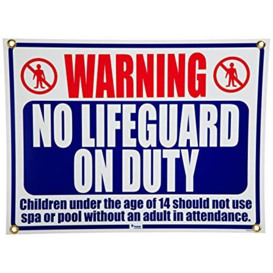 Pentair sign no lifeguard 24 x 18 - r230500