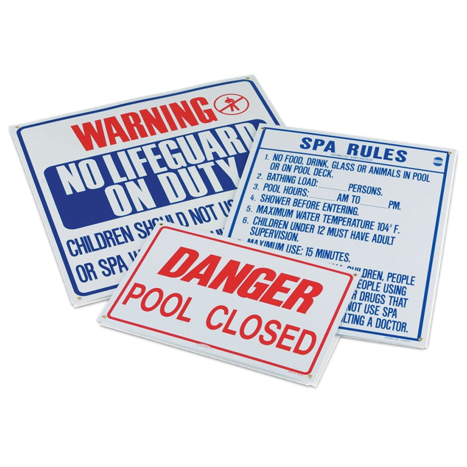 Pentair sign "911" 6pk 6 x 12 - 1 color - r231700