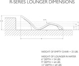 S.R. Smith R-Series white rotomolded lounger, angled view
