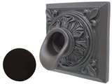 Black Oak Foundry square oak leaf scupper, oil rubbed bronze, additional view