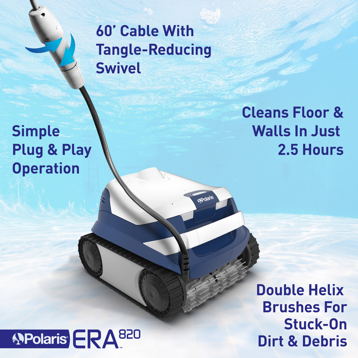 Polaris ERA 820 robotic cleaner feature detail