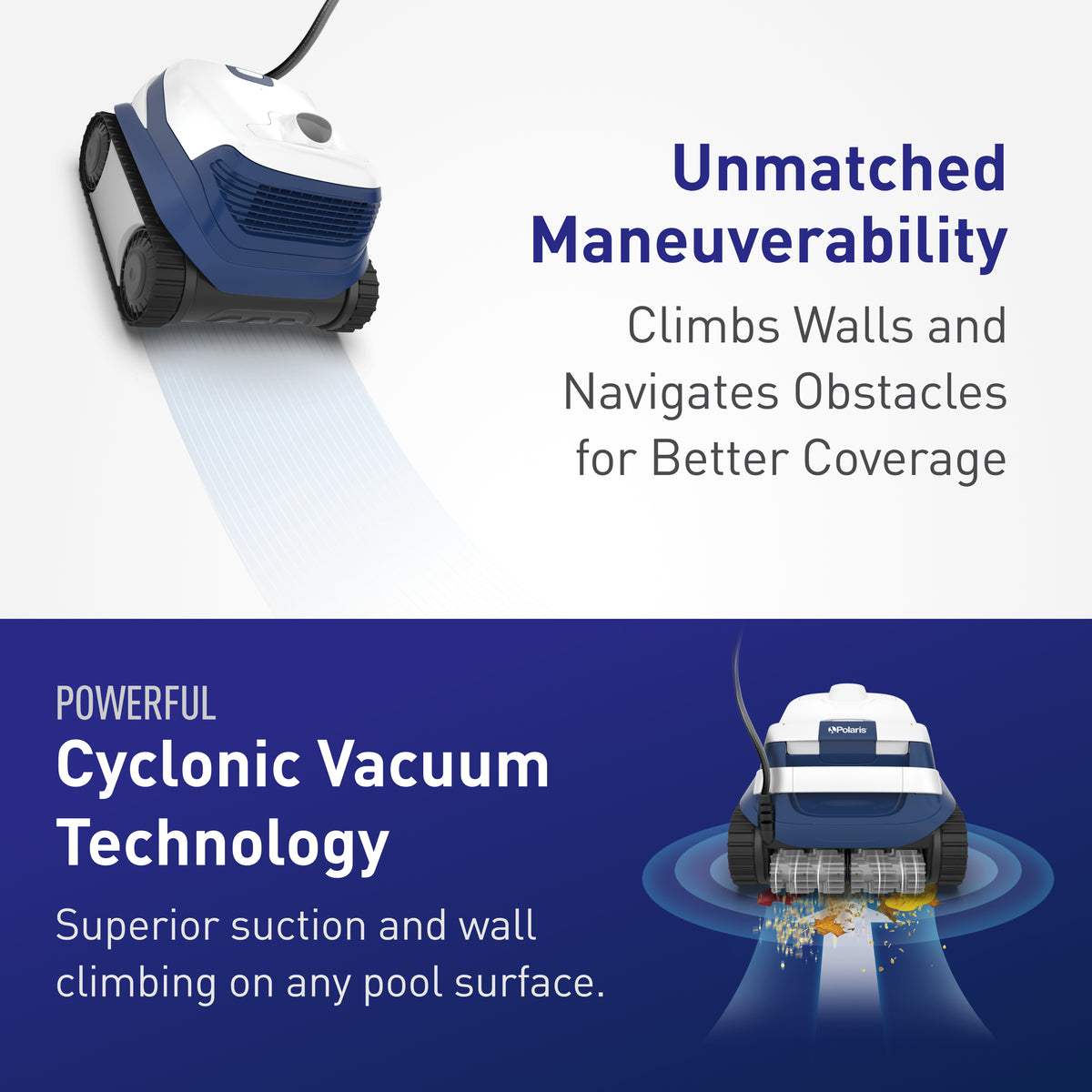 Polaris ERA 820 robotic cleaner feature detail