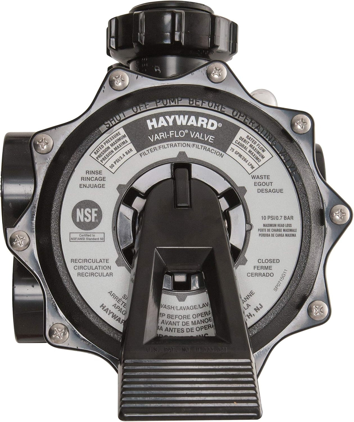 Hayward SP0715X62 Vari-Flo 2 in. side mount valve assembly with gauge