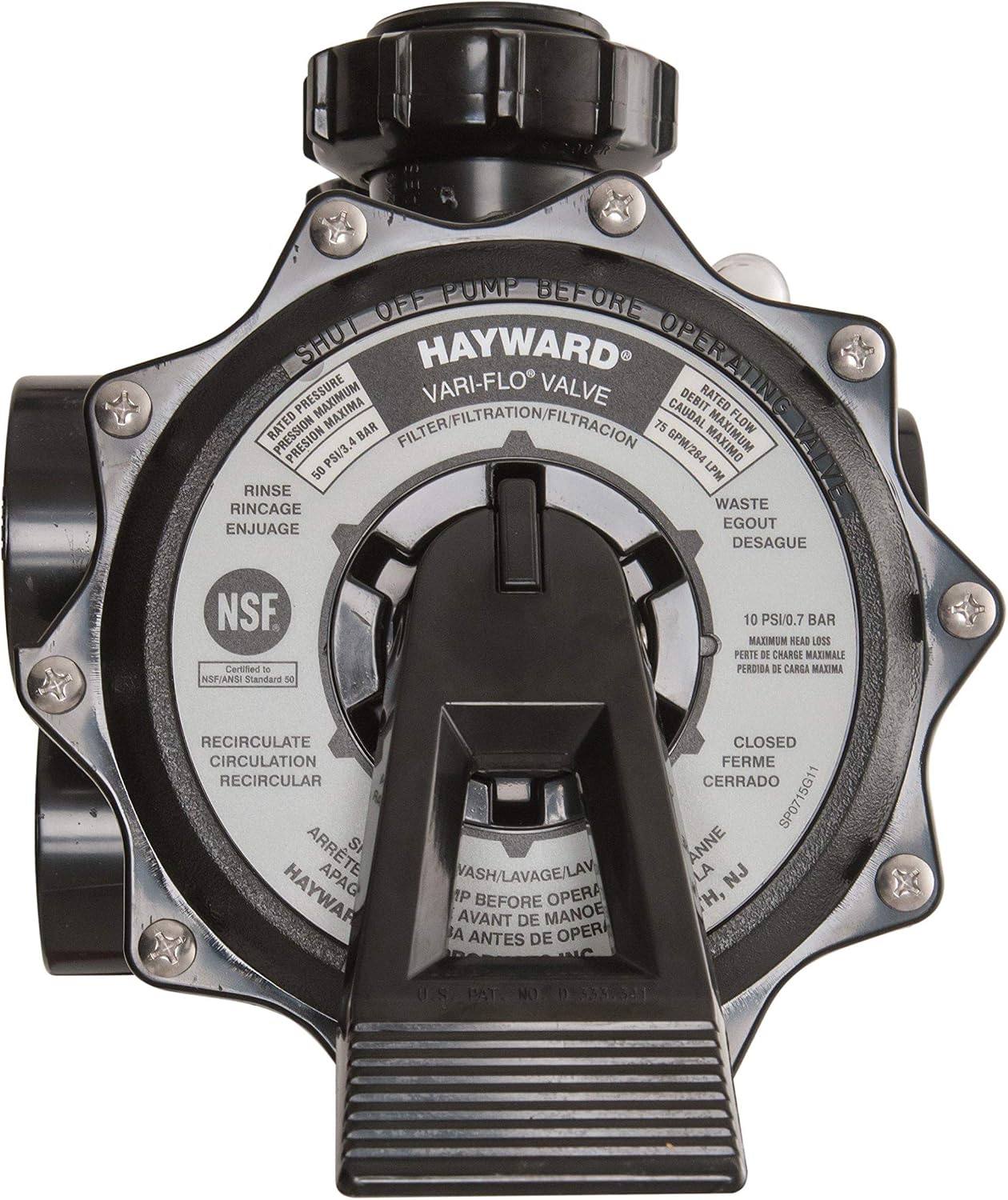 Hayward SP0715X62 Vari-Flo 2 in. side mount valve assembly with gauge