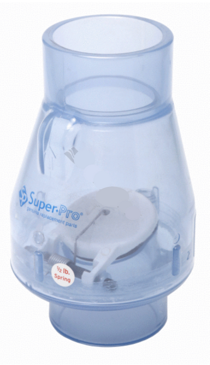 Magic Plastics Inc SuperPro Swing-Spring Clear Check Valve .5lb SlipxSlip 2" | SP0821-20C