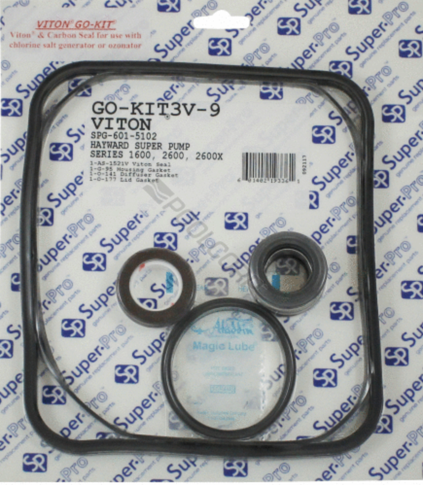 Super-Pro GO-KIT3V-9 Viton gasket and o-ring seal kit for the Hayward Super Pump