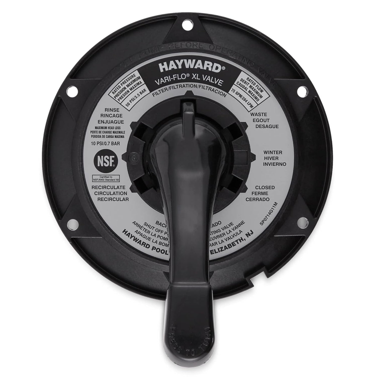 Hayward SPX0714BA key cover handle assembly showing rotor and spider gasket