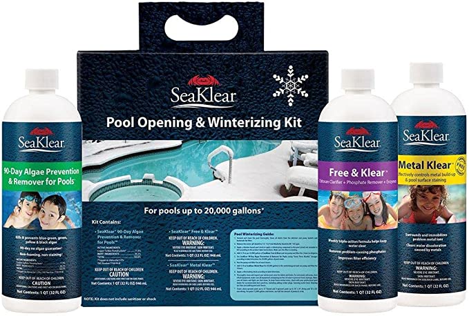 SeaKlear 90243SKR pool opening and winterizing kit, three quart bottles