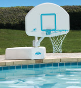 Dunn-Rite Splash and Shoot pool basketball set, full product view with base and backboard