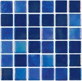 NPT Tribeca dark blue glossy 1 inch by 1 inch glass mosaic pool tile sheet