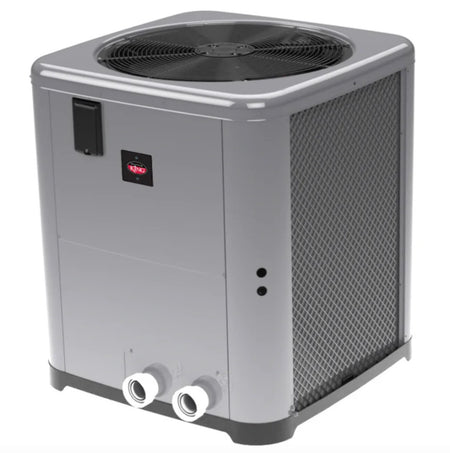 Raypak WeatherKing TWPH-6560EHT01 heat pump, corner view of the powder coated cabinet