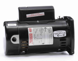 Century UQC1102 1 HP pool pump motor, side view showing the square flange