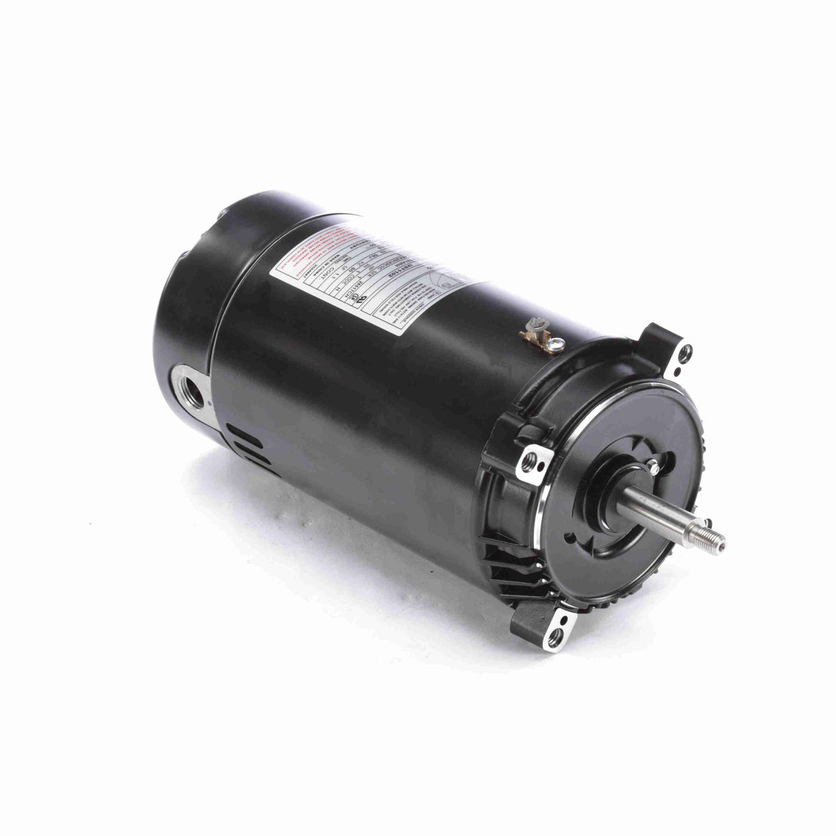 Century UST1102 1 HP 56J pump motor, front view showing round flange and threaded shaft