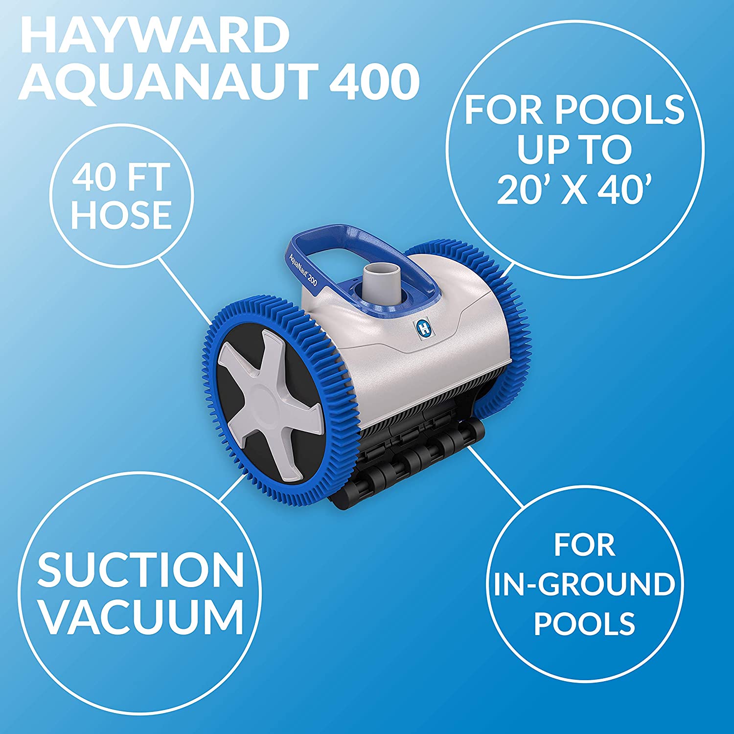 Hayward W3PHS41CST AquaNaut 400 suction cleaner, top view
