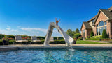 Bad Axe X7 pool slide at a residential swimming pool, lifestyle view 4