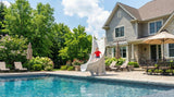 Bad Axe X7 pool slide at a residential swimming pool, lifestyle view 7