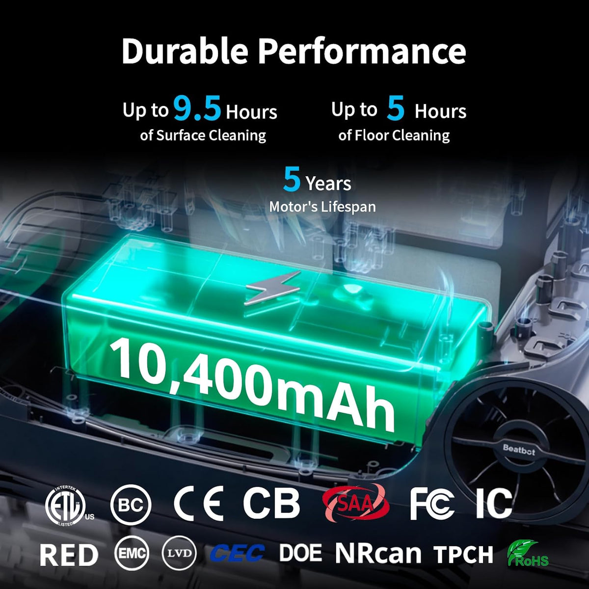 Beatbot A100 Pro robotic pool cleaner, feature view 5