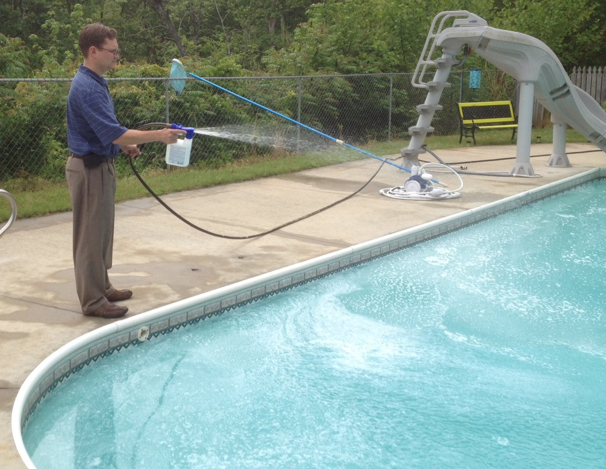 Applying API Revive to a pool with a garden hose