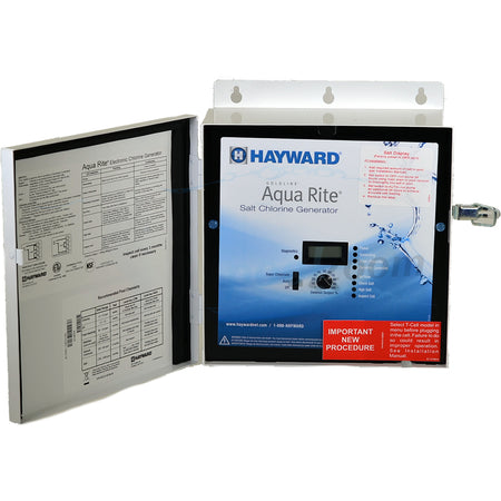 Hayward AquaRite salt system control box, angled view