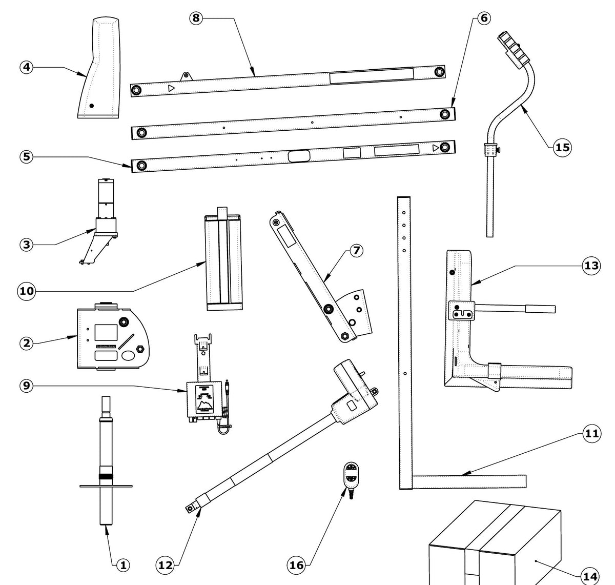 Aqua Creek Mighty 600 Pool Lift exploded parts diagram with numbered keys