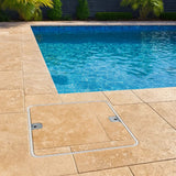 AquaStar SFL10100 skimmer cover and frame installed in a pool deck