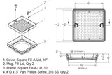 AquaStar SFL10101 Fill-Lid skimmer cover and frame diagram
