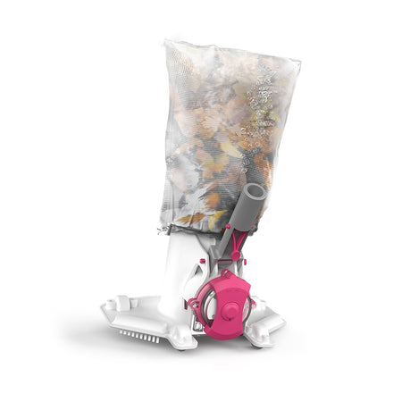 Kokido by BWT BC40 cordless pool vacuum picking up leaves