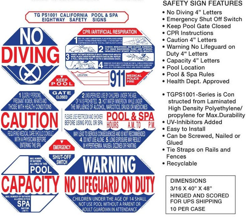 Traffic Graphix TGPS1001 8-Way California Safety Sign, alternate view