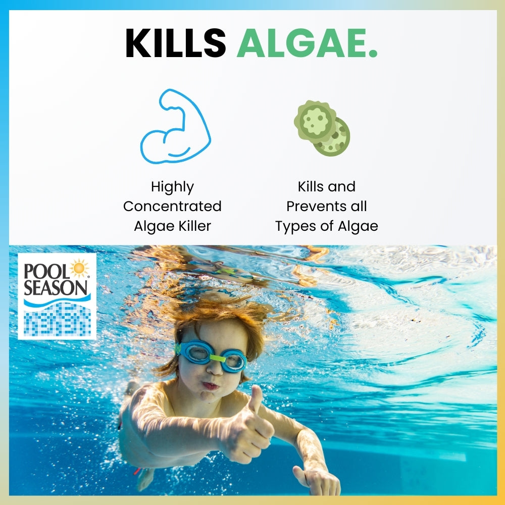 Pool Season Algae Control 60 algaecide, product feature graphic