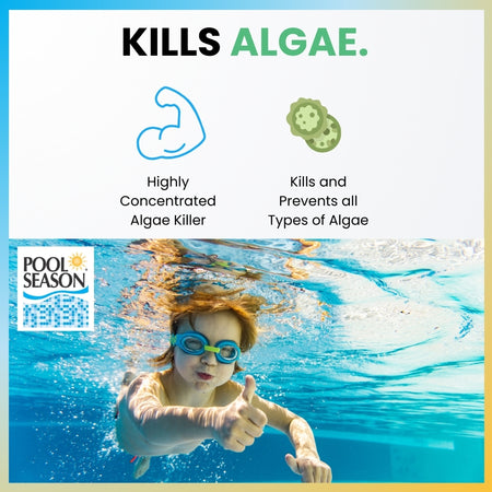 Pool Season Algae Control 60 algaecide, product feature graphic