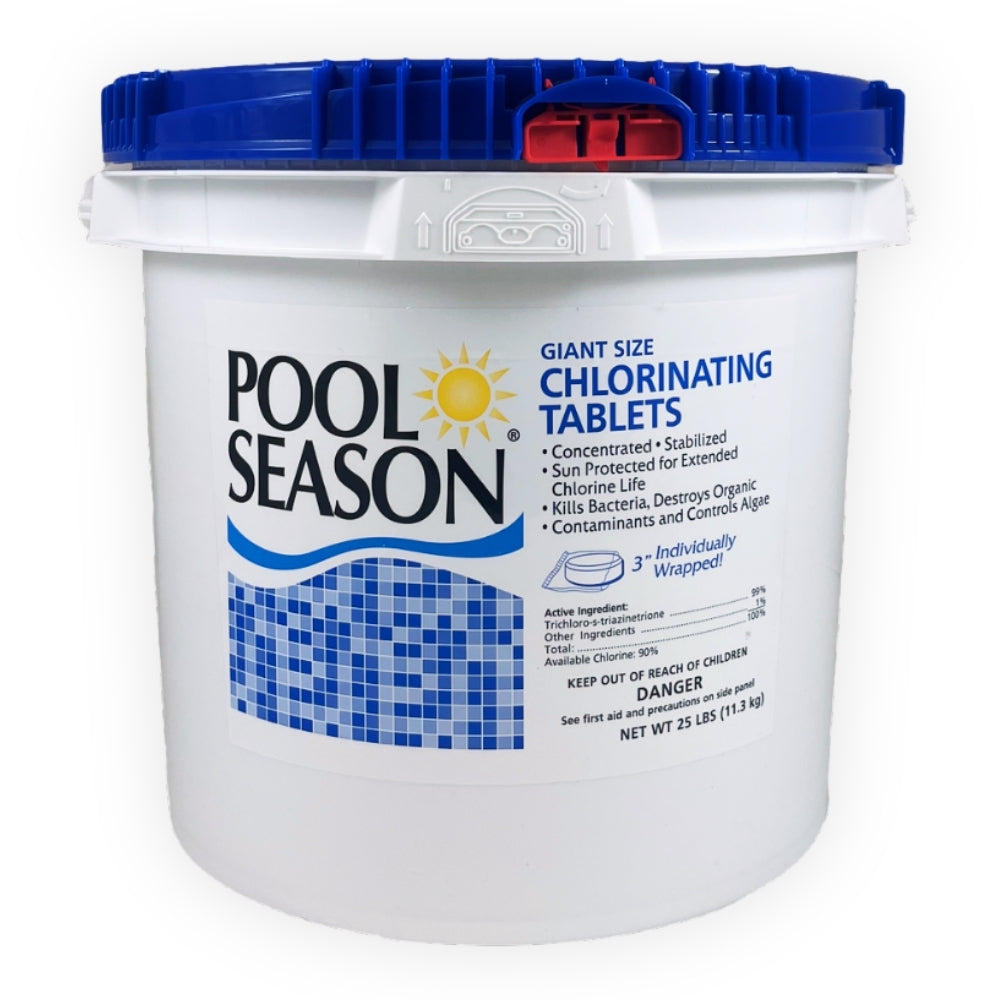 Pool Season 25 lb bucket of chlorinating tablets