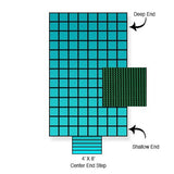 PoolTux King99 25 x 45 ft Mesh Safety Cover with Center Step, Green, 20 Year Warranty, CSPTGMP25451