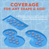 Solar Sun Rings coverage layout across a swimming pool
