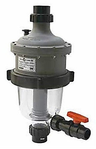 Waterco MultiCyclone 16 cyclonic pre-filter, cutaway showing the hydrocyclones