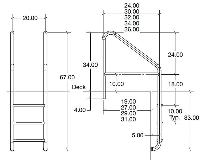S.R. Smith Florida Rollout 3 Step Ladder w Crossbrace | 50-792S-36