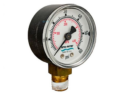 Pentair 15060-0000TZ 2 inch bottom mount pressure gauge with 1/4 inch NPT thread