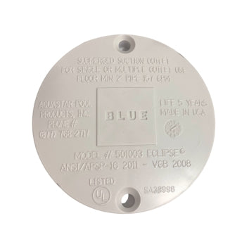 Blue Square Manufacturing 501008-WT white Eclipse drain center logo cap