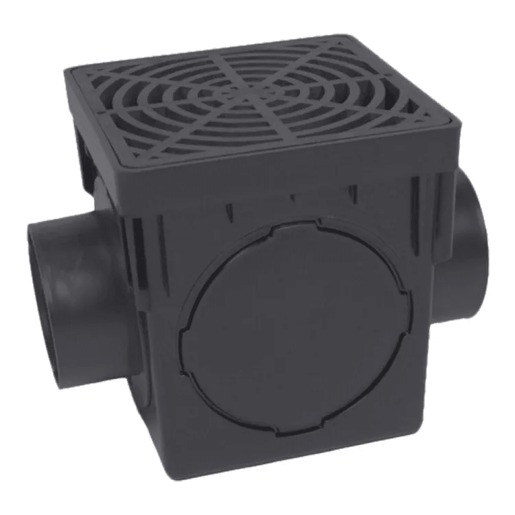 Dura 094-K 9 inch 2-outlet drainage kit with black grate