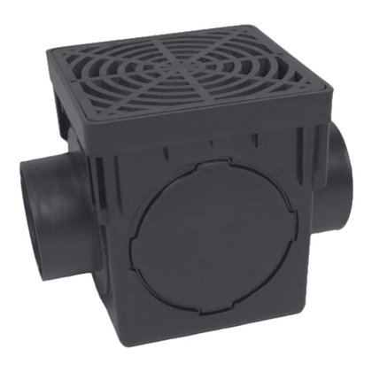 Dura 094-K 9 inch 2-outlet drainage kit with black grate