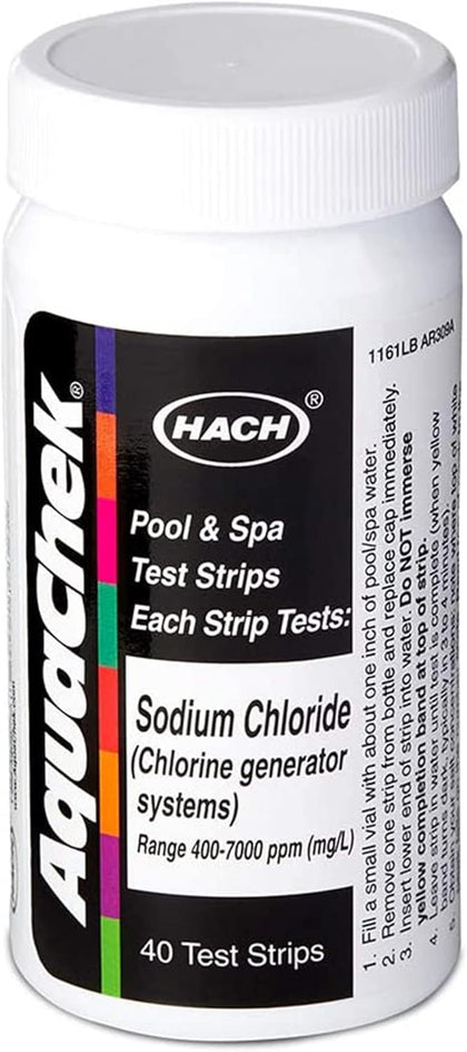 AquaChek 561161 White salt titrators, 40 count bottle of salt water test strips