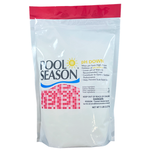 Pool Season pH Down, 5 lb pouch of granular dry acid