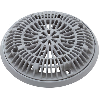 CMP 25531-001-000 8 inch Galaxy gunite pool main drain lid and frame in gray